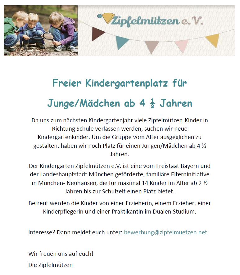 Freier Kindergartenplatz 2022 03 01